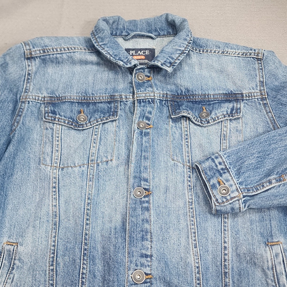 The Children's Place Denim Jacket Blue Medium Wash Trucker Boys Size XL 14